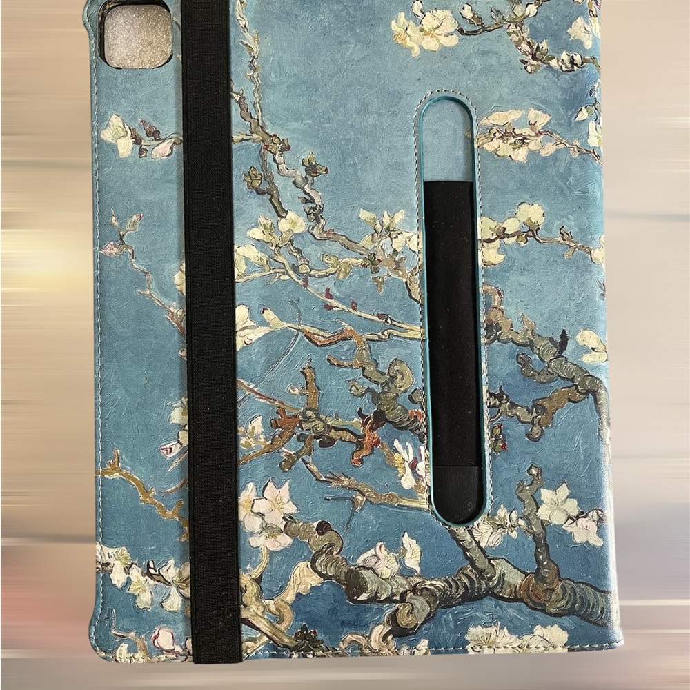 Elegant Blue Floral Tablet Cover